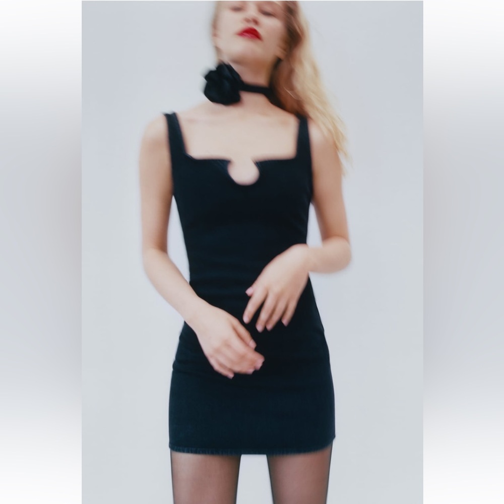 NWT ZARA Strappy Denim Mini Dress